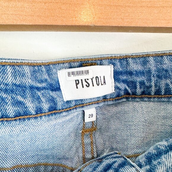 Pistola | High‎ Rise Slim Straight Leg Raw Hem Ankle Jeans Light Wash Size 29 - Picture 4 of 6